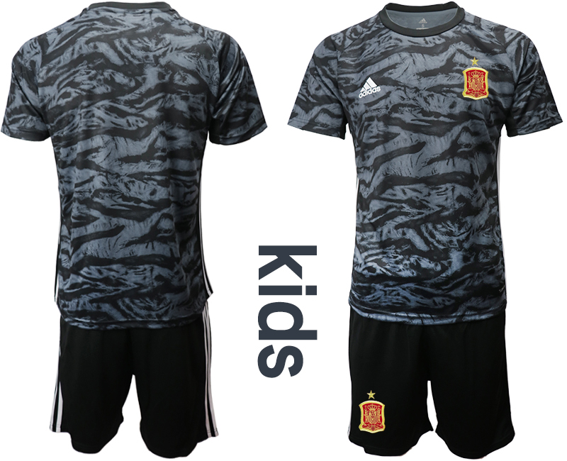 2021 European Cup Espana black Youth goalkeeper. soccer jerseys->youth soccer jersey->Youth Jersey